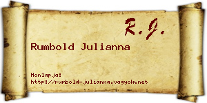 Rumbold Julianna névjegykártya